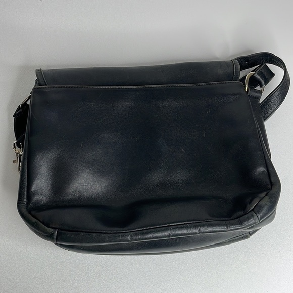 Ganson vintage leather shoulder bag purse black - Picture 3 of 16